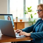 An online life coach guiding a client through virtual coaching session, emphasizing Life Coach Online expertise and professional support.