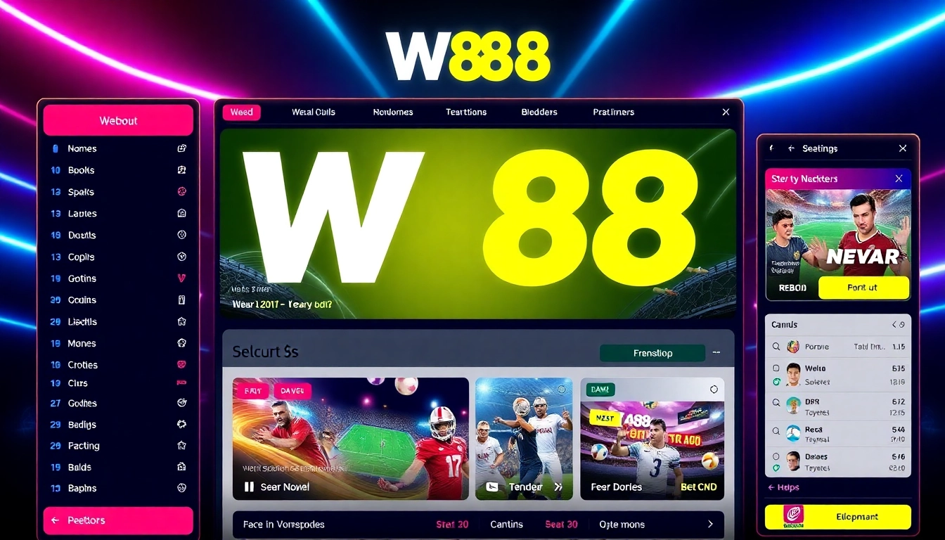 W88 online betting platform featuring live sports odds and casino games, inviting user engagement.