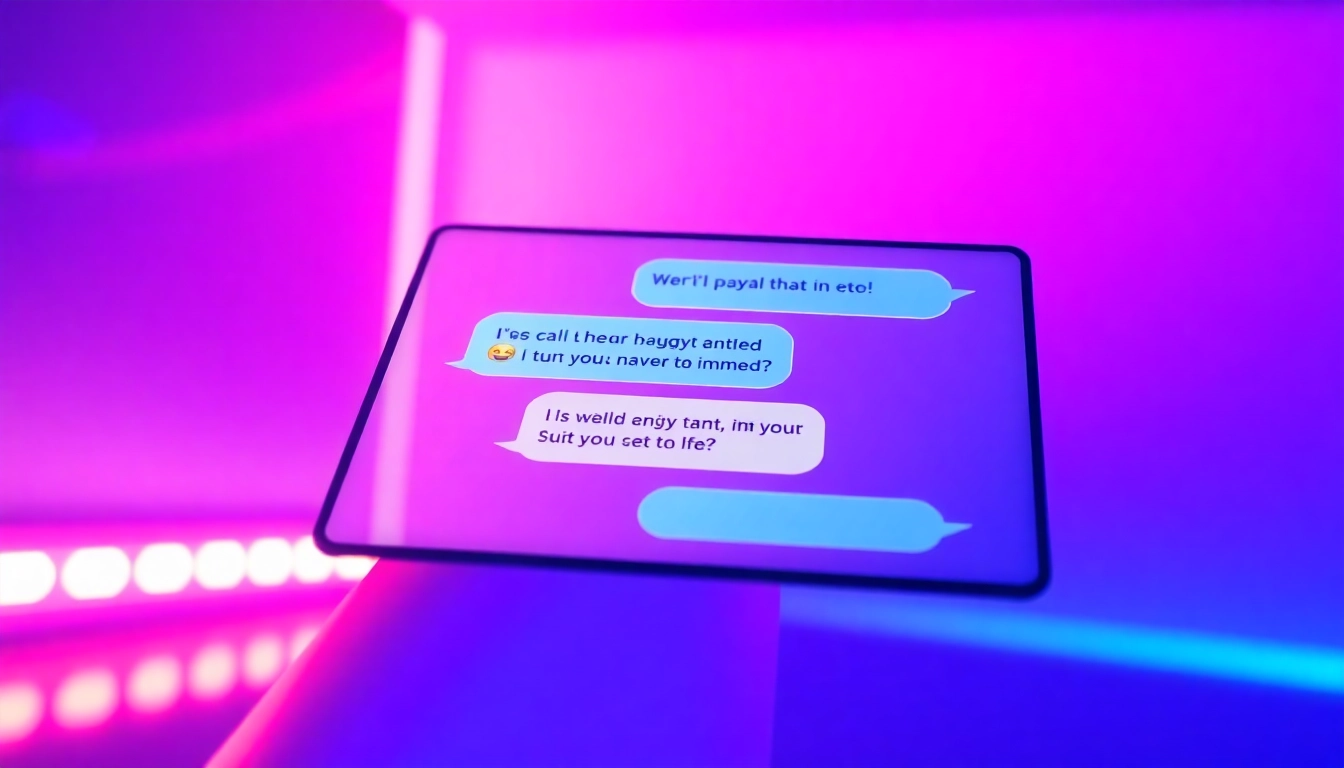A digital illustration of an AI chat interface with an intimate conversation.