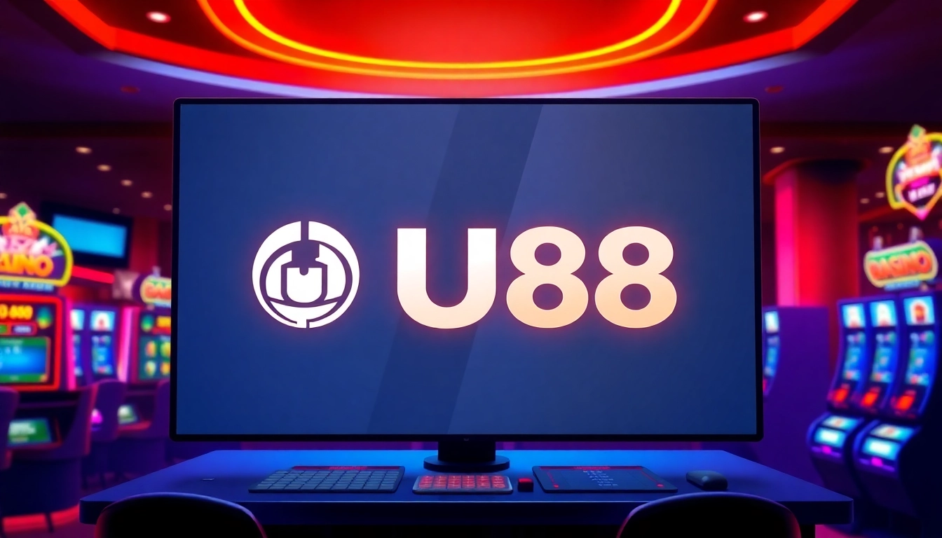 Dynamic visual of the UU88 online casino platform showcasing secure login and gaming interface to attract users seeking reliable gambling sites.