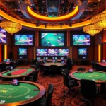 Live casino experience with professional dealers and vibrant gaming tables for immersive online gambling entertainment