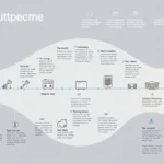 Comprehensive overview of technology evolution, featuring icons of computers, AI, and quantum devices, illustrating its rapid development over centuries.