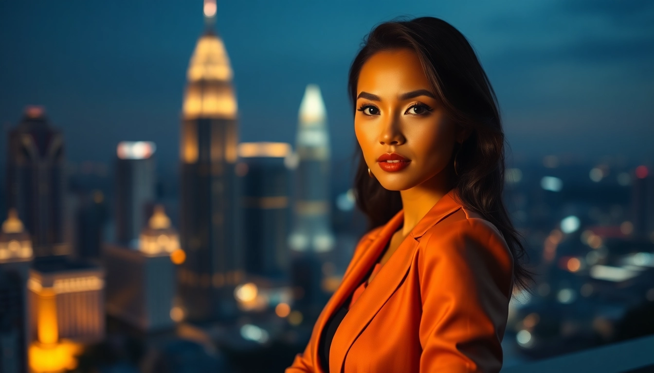 Professional KL ESCORT photo showcasing a glamorous woman with a confident pose, emphasizing elegance and charm for premium escort services.