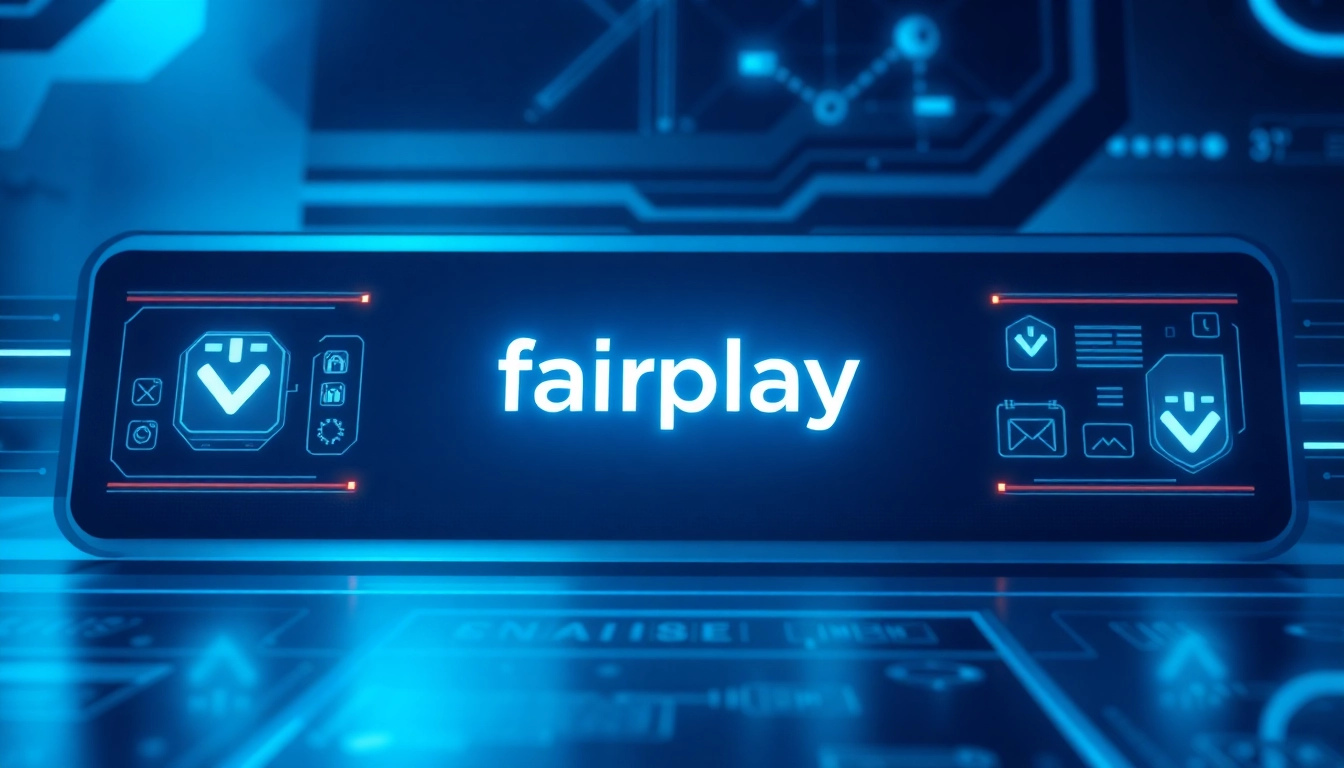 Dynamic visual emphasizing fairplay in digital transactions, showcasing secure technology and user trust through a modern interface with metallic and blue tones.