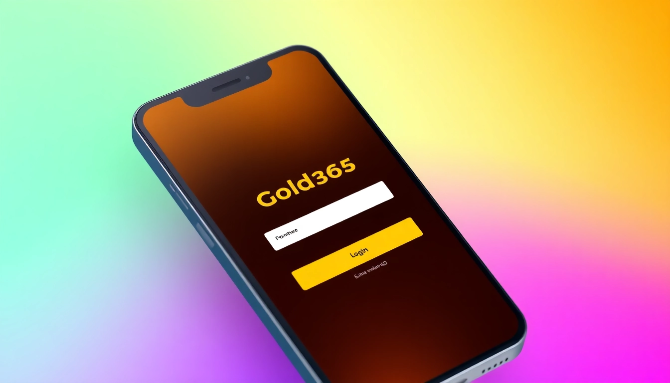 Secure Gold365 ID login screen on mobile app with vibrant theme and user-friendly interface for seamless betting access.