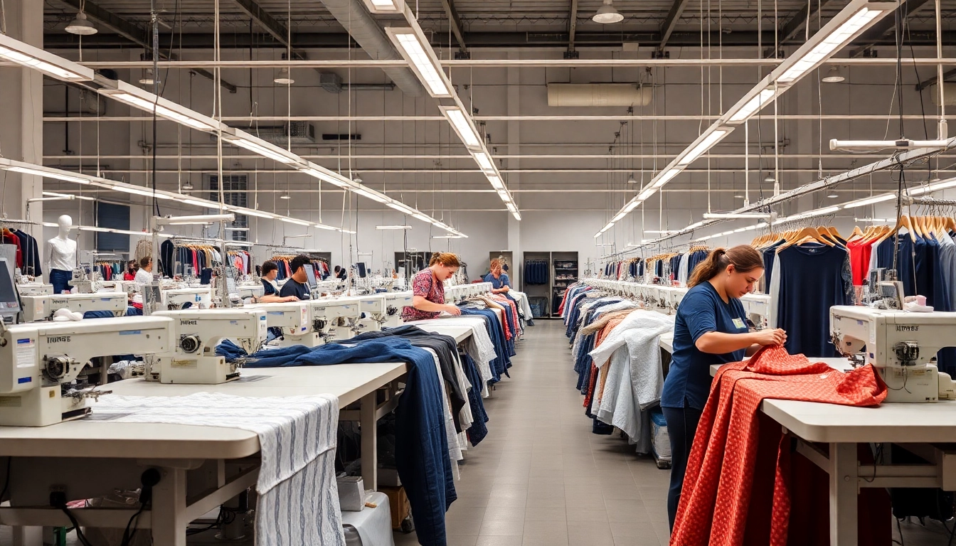 Clothing Manufacturers streamline production in modern factories with skilled workers and quality textiles for premium apparel.
