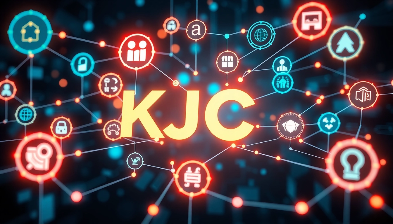 KJC logo showcasing a secure, innovative digital platform, emphasizing connectivity and trust for users worldwide.