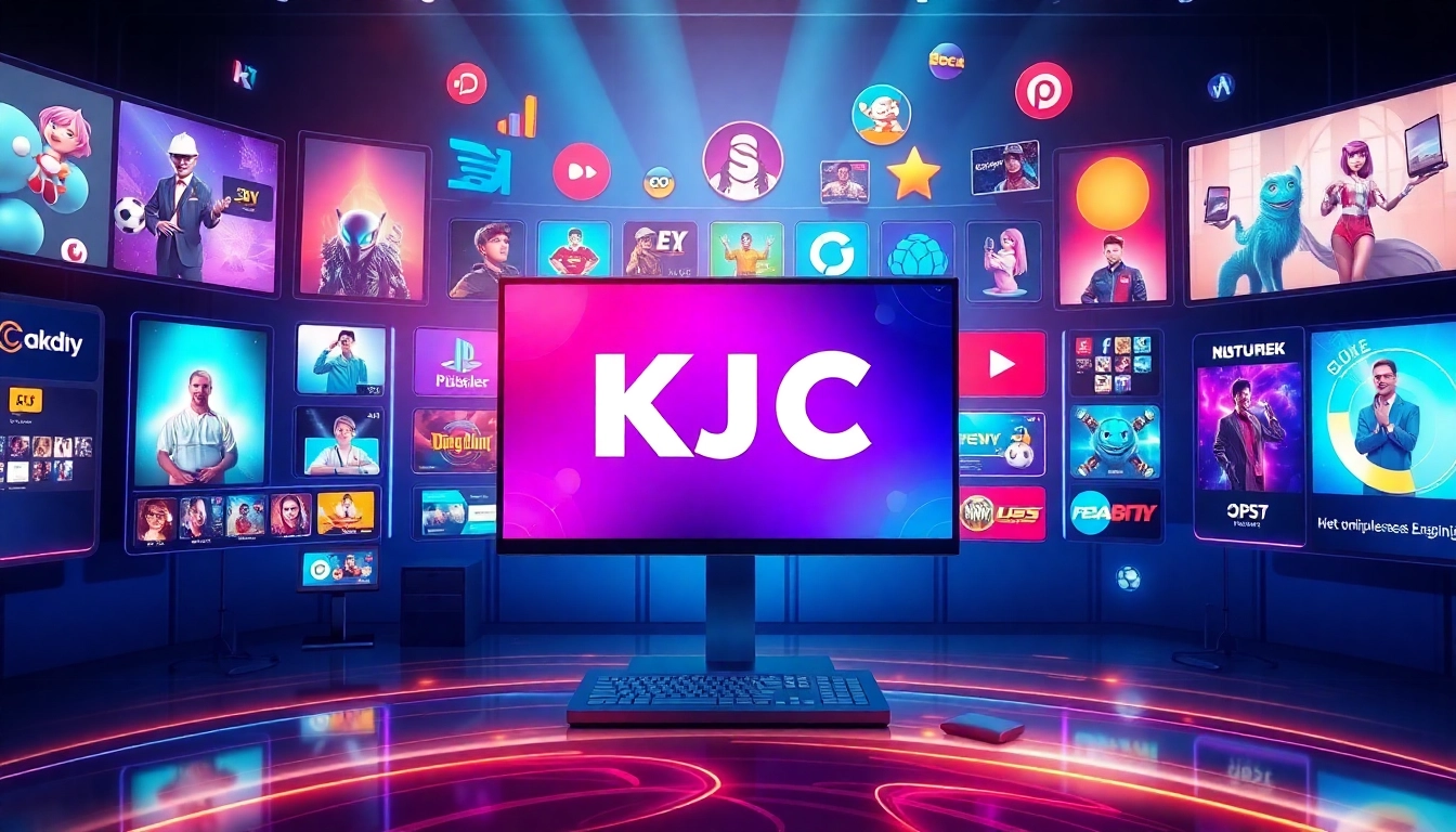 KJC logo displayed on a modern digital platform representing global entertainment and strategic