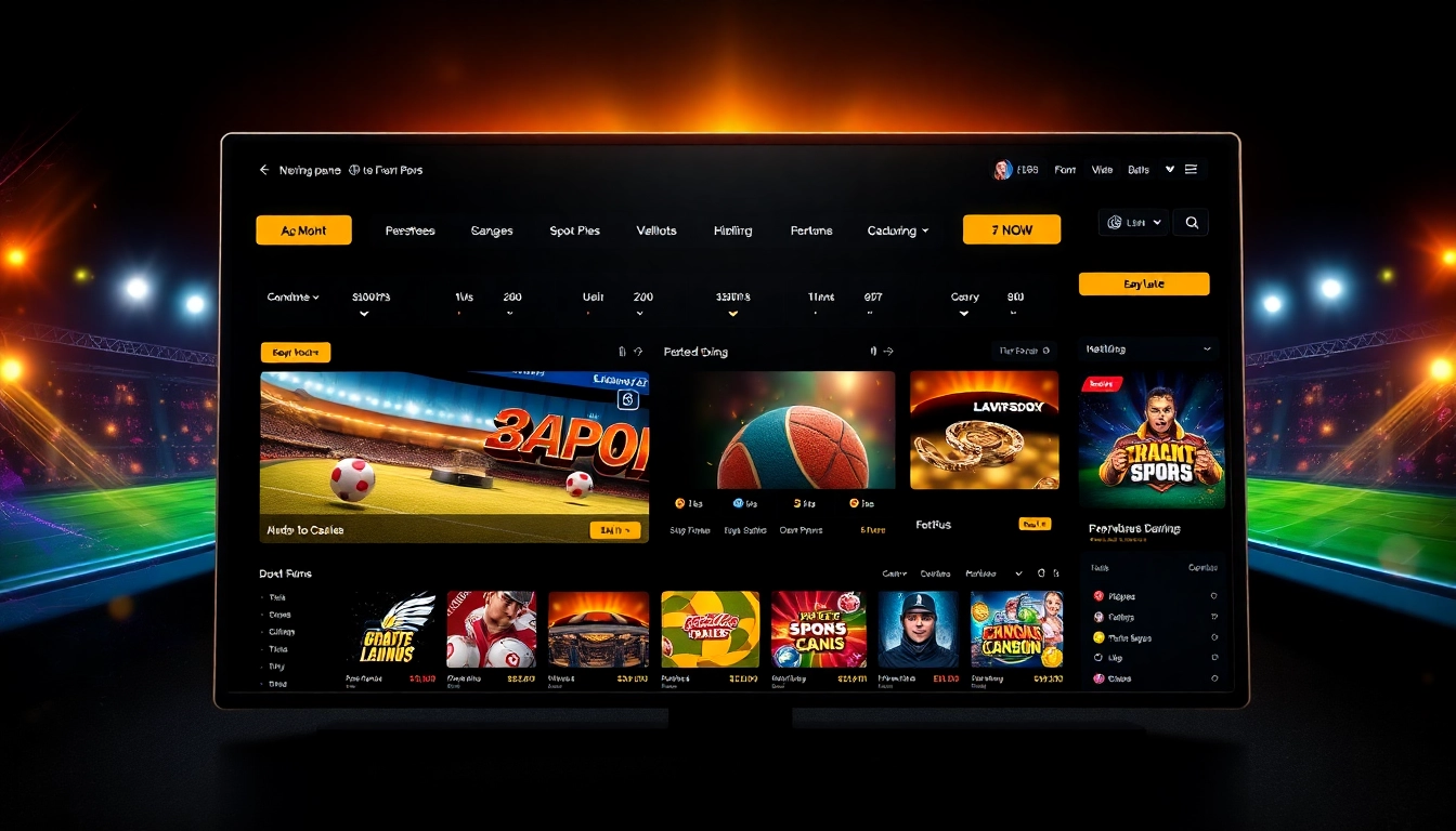 Gold365 online betting platform with sports and casino games, vibrant user interface, sleek design, engaging action.
