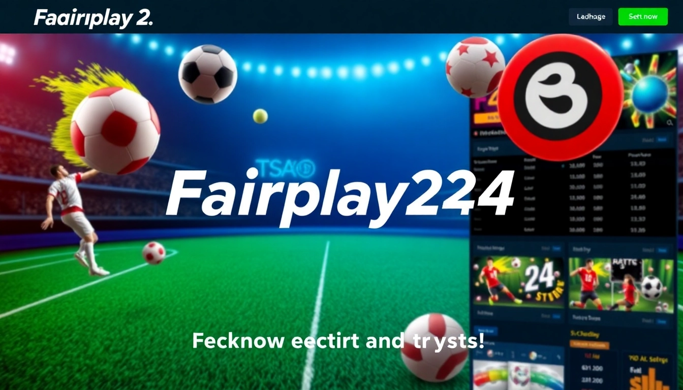 Fairplay24 online betting platform showcasing sports icons, secure transactions, and engaging