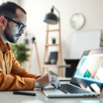Freelance product designer collaborating on digital projects to showcase creative innovation
