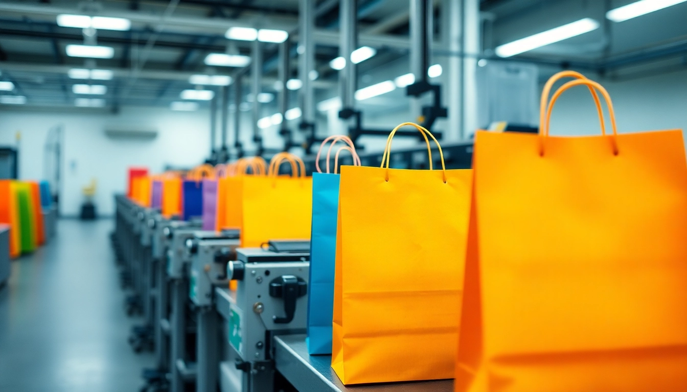 High-quality torba papierowa being printed in a modern packaging factory for eco-conscious products