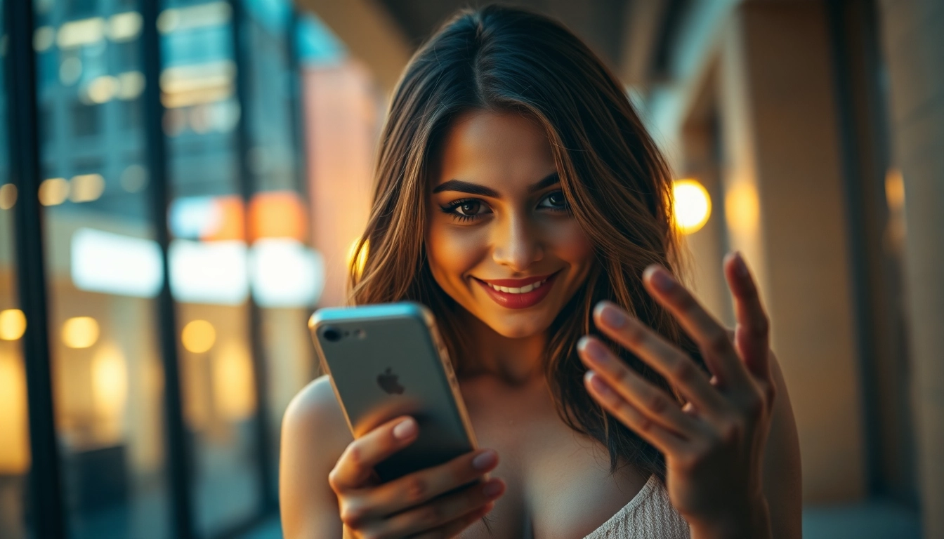 Plans culs Woman sending nude messages on phone, modern and discreet interaction visuals