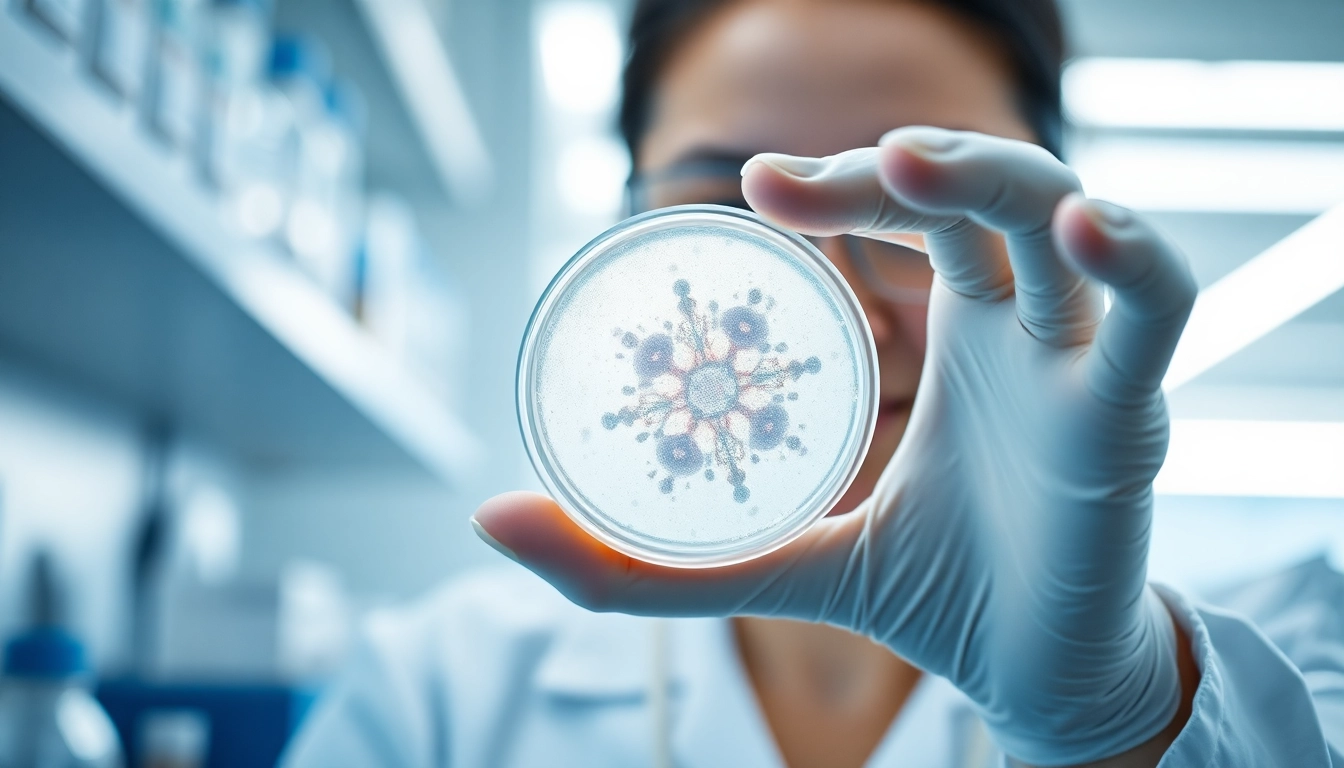 Professional illustration of a laboratory technician conducting fecondazione in vitro