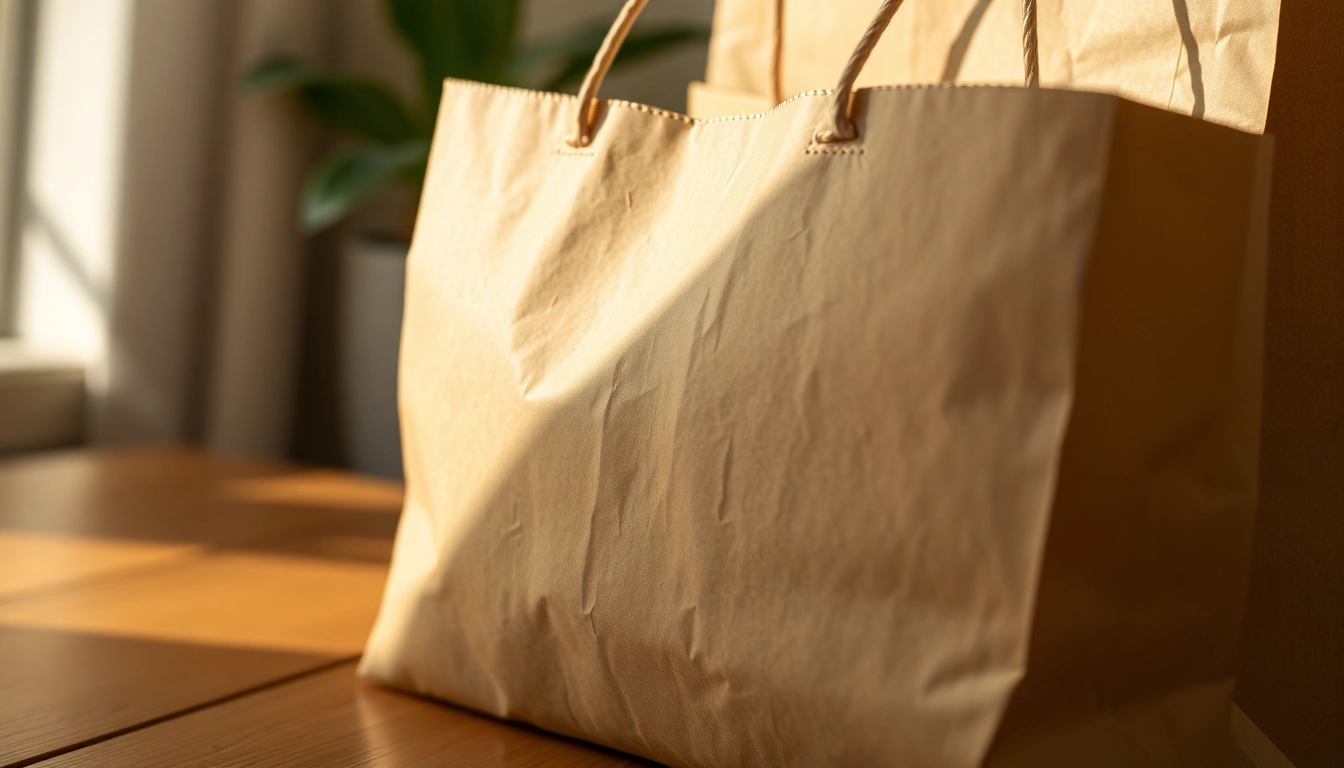 Eco-friendly torba papierowa in use, showcasing its durability and natural texture for