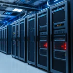 High-quality server refurbished hardware in a professional data center setting showcasing