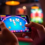Pakrummy online card game app on smartphone with vibrant gameplay graphics engaged by a user,