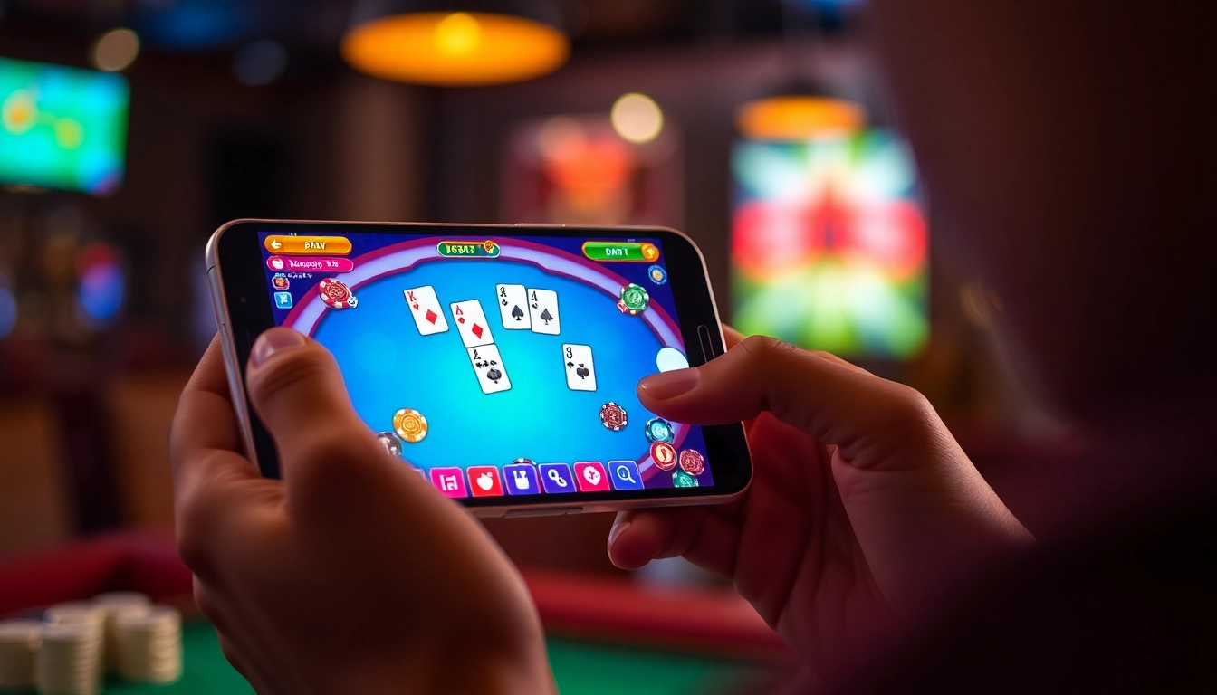 Pakrummy online card game app on smartphone with vibrant gameplay graphics engaged by a user,