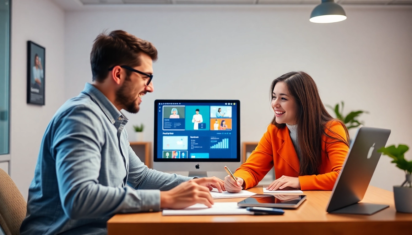 Professional educator using an e-learning authoring tool to create personalized online courses