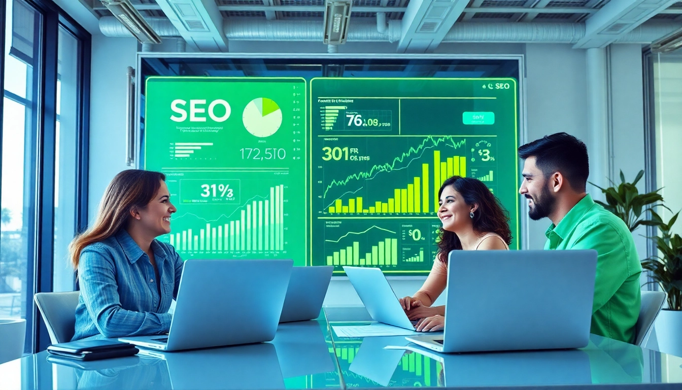 Skilled team working on agencia de posicionamiento web strategies using digital tools in a